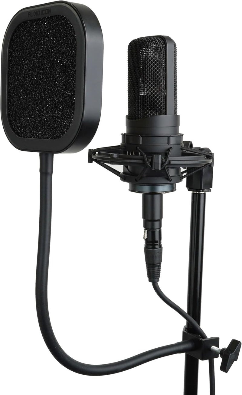 Audio Icon Store فلتر صوتي قابل للتبديل من فليكس برو | درع ميكروفون بقاعدة مرنة من الألمنيوم | فلتر مزدوج الطبقات من المعدن والشبك ورغوة صوتية لتسجيل الاستوديو، البودكاست، 360° (فلتر صوتي من رغوة صوتية) - Image 2